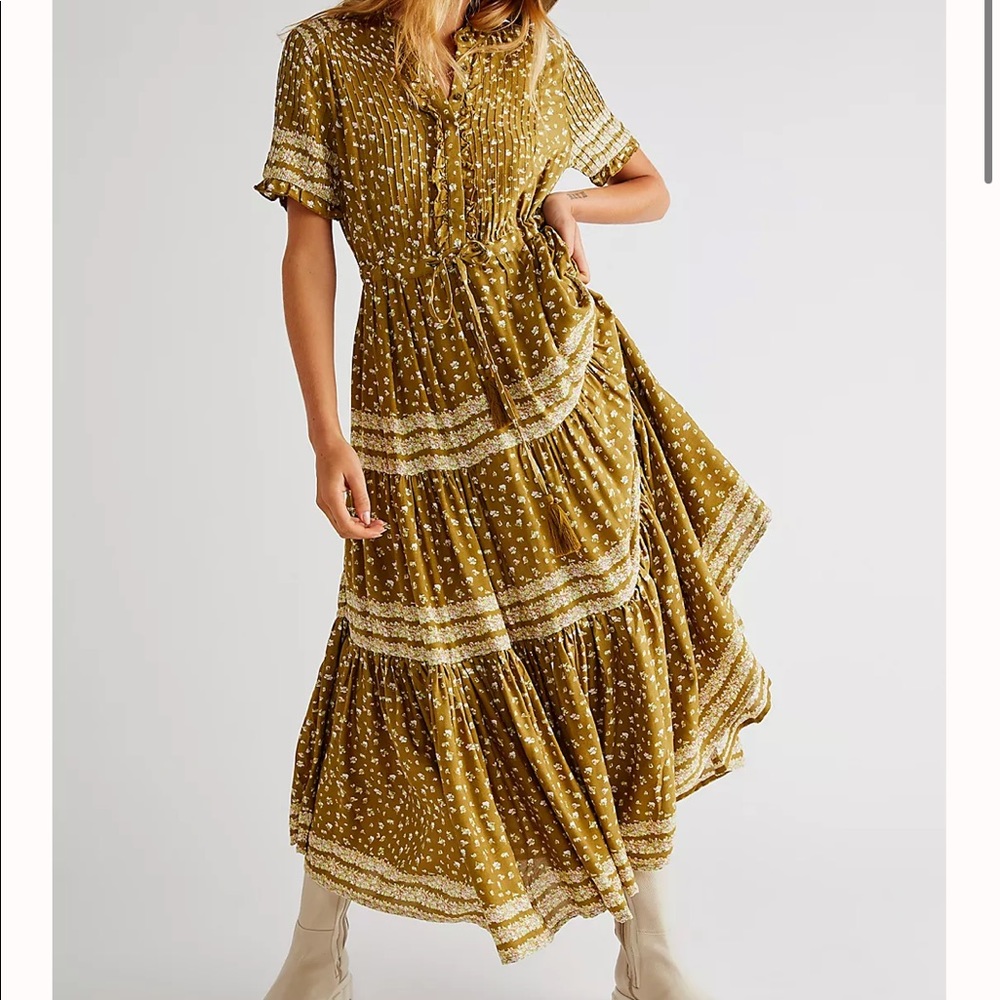 Green free people maxi dress